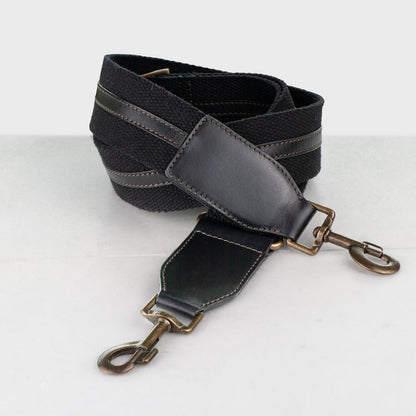 Urban Equestrian  Web/Leather - Black Guitar Strap