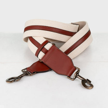 Urban Equestrian  Web/Leather - Cognac on Ivory Guitar Strap