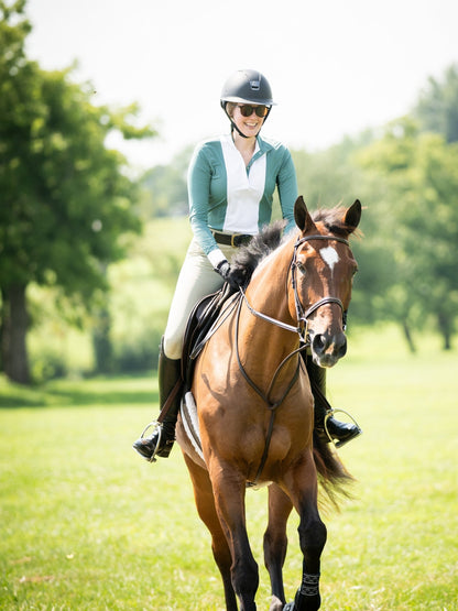 Essex Classics  Ladies "Luna II" Forest Green Self-Trim Long Sleeve Performance Show Shirt