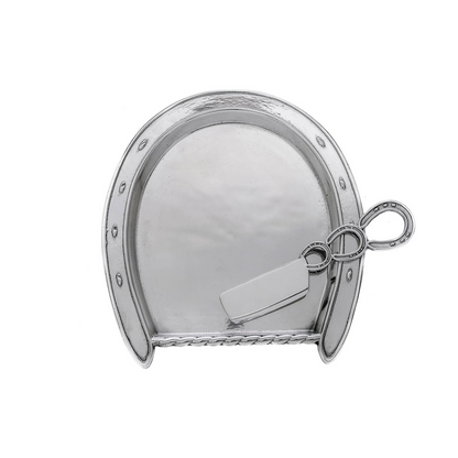 Arthur Court Equestrian Plate with Server - Horseshoe