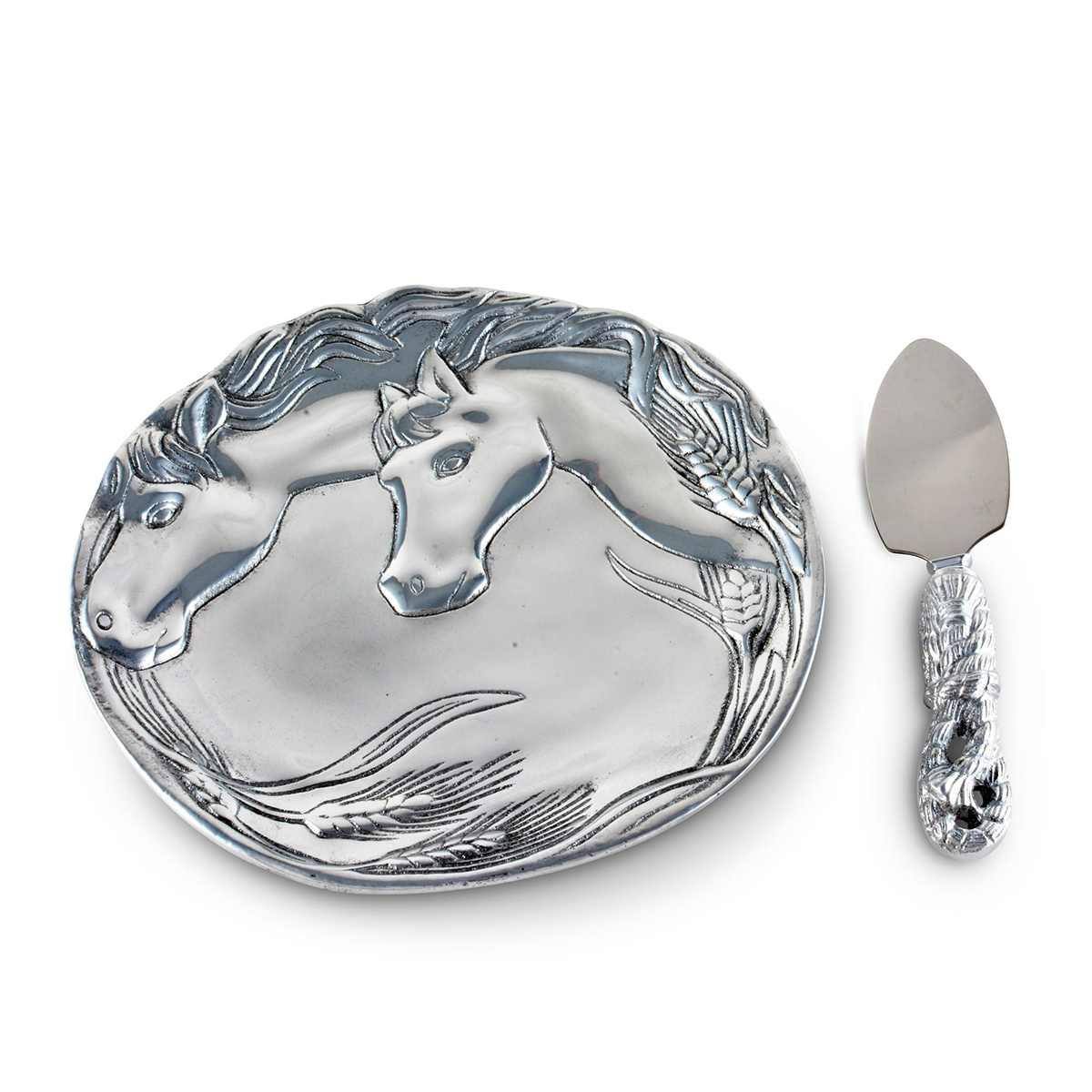 Arthur Court Equestrian Horse Plate with Server