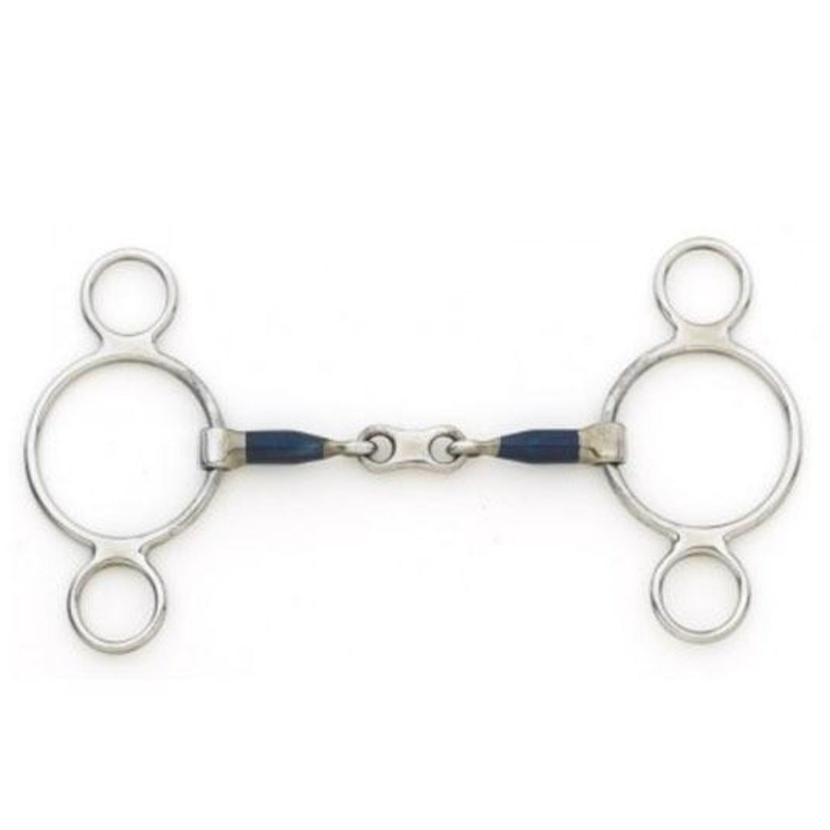 Centaur Blue Steel 2 Ring French Link Gag Bit