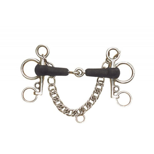 Centaur Stainless Steel Rubber Mouth Tom Thumb Pelham Bit