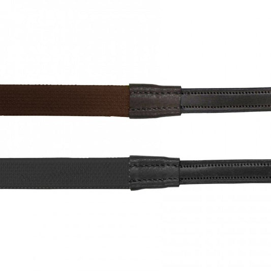 Camelot Rubber Brown Covered Pony Reins