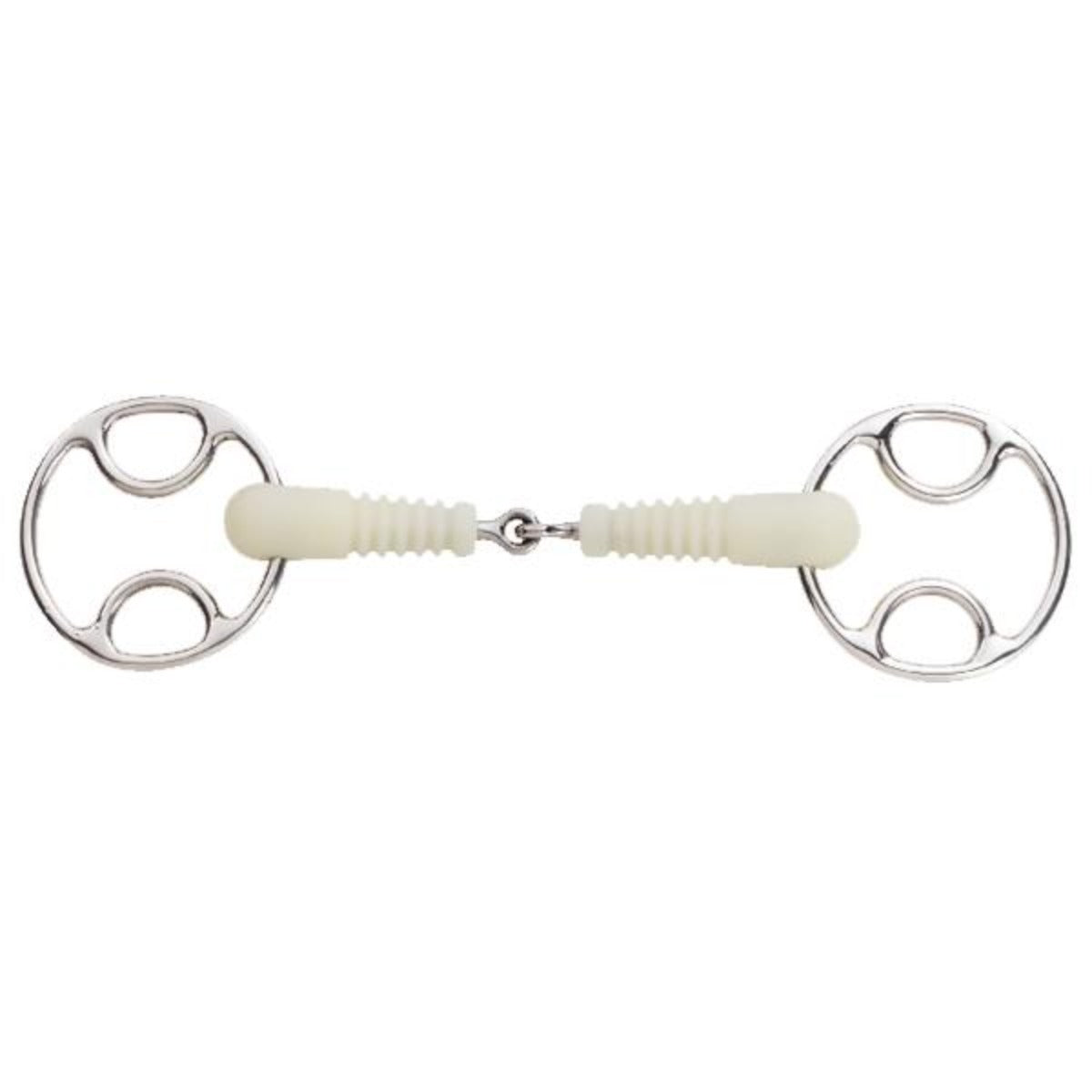 Happy Mouth Jointed Ribbed Mouth Loop Ring Gag Bit