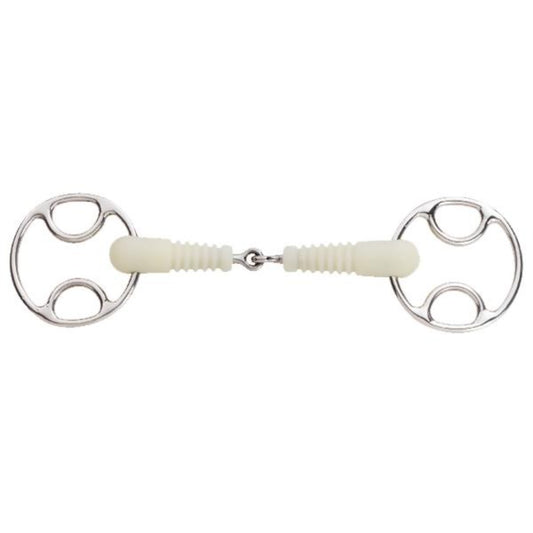 Happy Mouth Jointed Ribbed Mouth Loop Ring Gag Bit