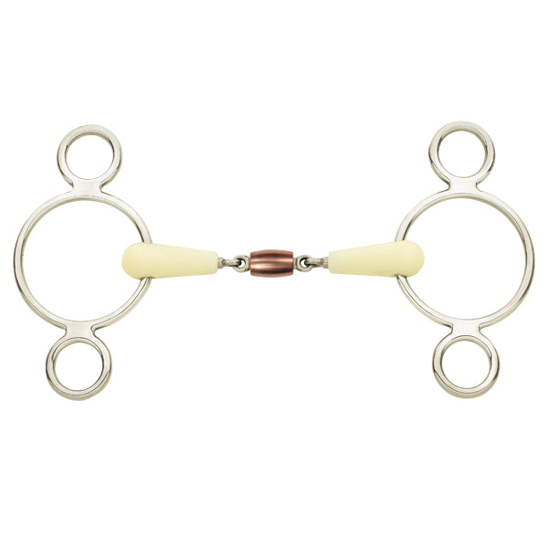 Happy Mouth Copper Roller Mouth 2-Ring Pessoa Gag Bit