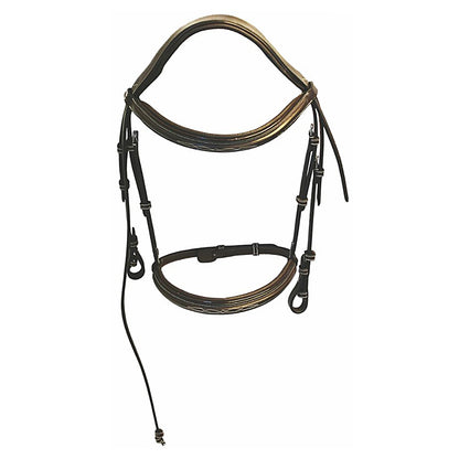 HDR Pro Mono Crown Fancy Bridle with Patent Leather Piping and Laced Reins