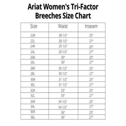 Ariat Women's Tri Factor Grip Knee Patch Breech - Seasonal Colors
