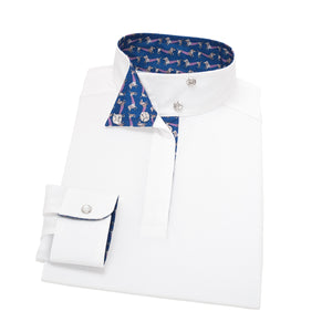 Essex Classics Girls “Dachsie Moe" Talent Yarn Wrap Collar Long Sleeve Show Shirt