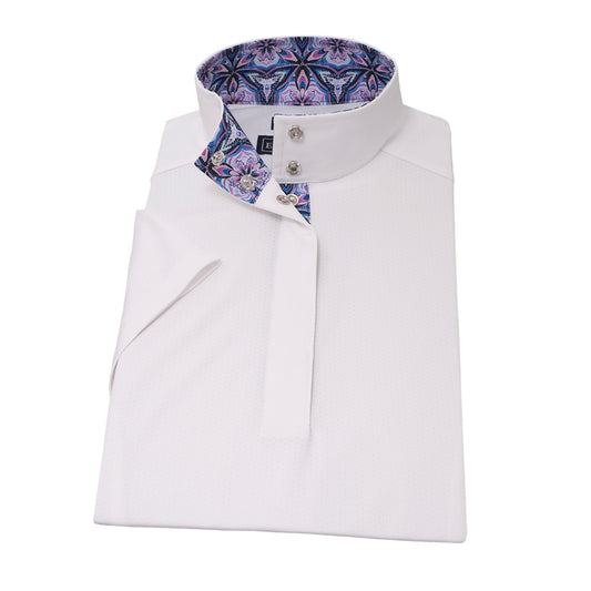 Essex Classics Ladies "Kaleidoscope" Talent Yarn Straight Collar Short Sleeve Show Shirt