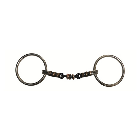 Jump'in Double Jointed Blue Steel with Copper Rings Loose Ring Bit