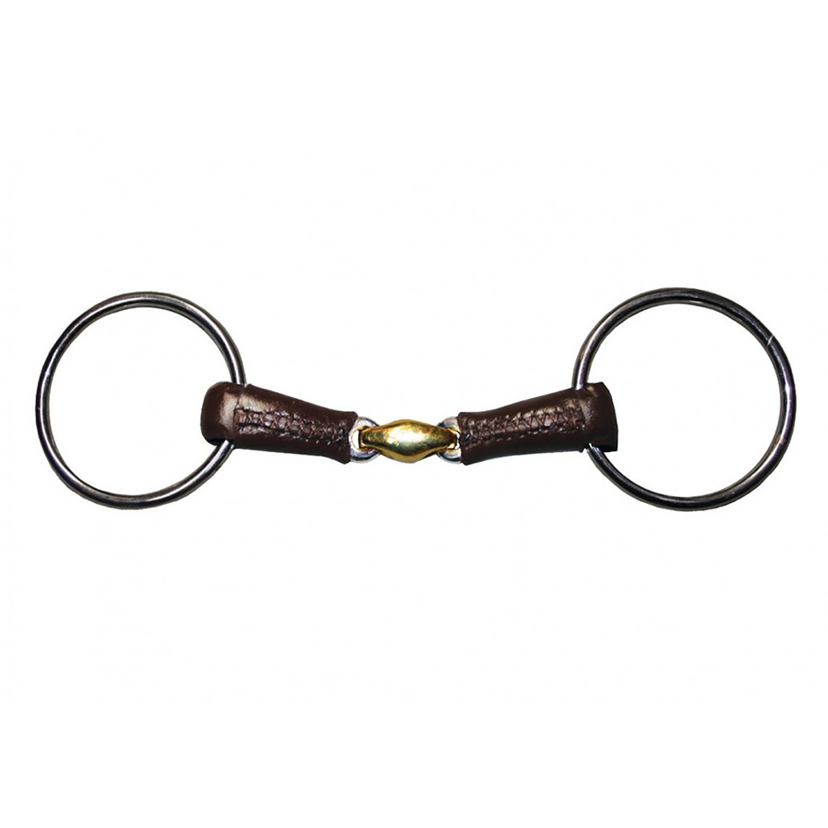 Jump'in Leather Covered French Link Loose Ring Bit