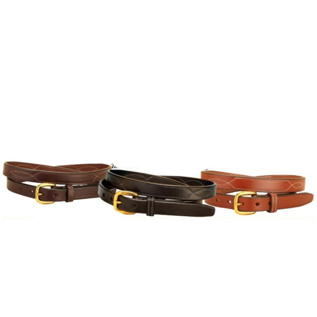 Tory Leather Repeated Stitch Pattern Belt