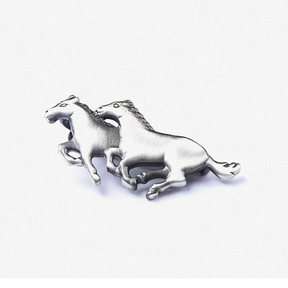 Wild Attire Inc. Wild Horses Antiquated Silver Metal Tie Bar