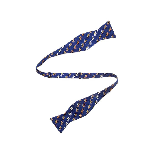 Wild Attire Inc. Win, Place, Show Navy Blue Silk Self-Tie Bow Tie