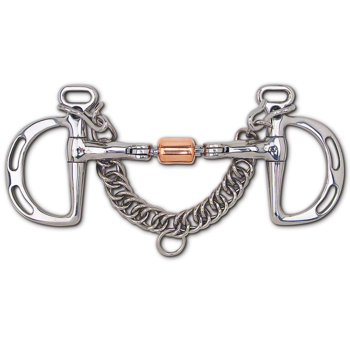 Stainless Steel 3-Piece Snaffle with Copper Roller Uxeter Kimberwick