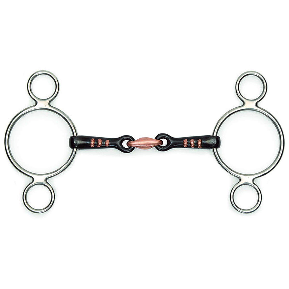 Shires Two Ring Sweet Iron Gag with Raised Ribs Bit