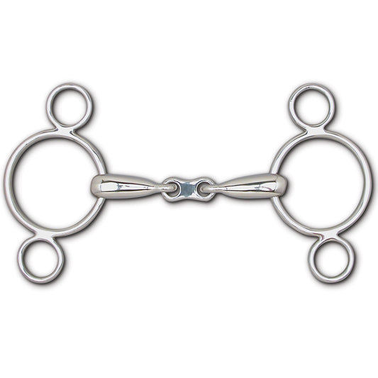 Toklat Hollow Mouth French Link 3-Ring Continental Gag Bit
