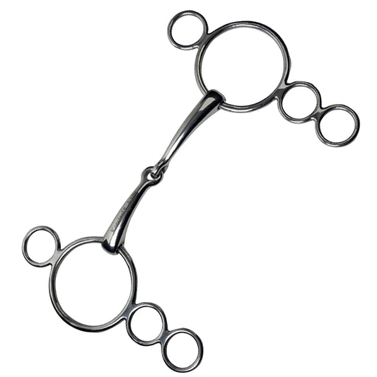 JP Korsteel Stainless Steel Jointed 3 Ring Dutch Gag Bit