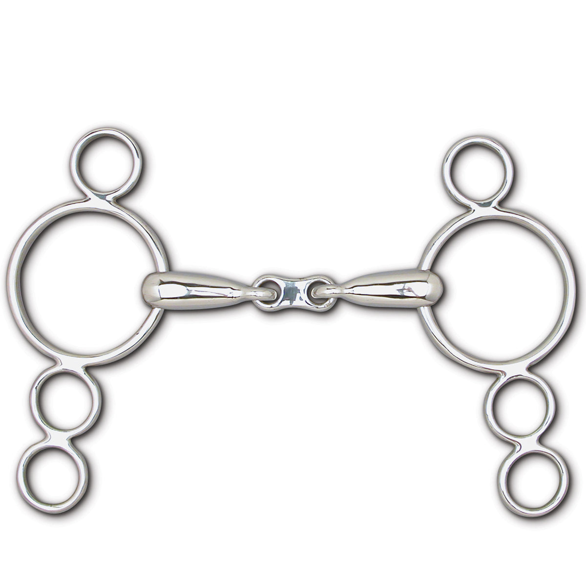 Toklat Hollow Mouth French Link 4-Ring Continental Gag Bit