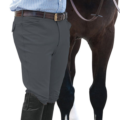 Ovation Men's EuroWeave Front Zip 4-Pocket Knee Patch Breeches