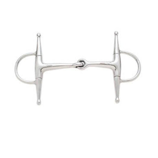 Korsteel Stainless Steel Jointed Short Full Cheek Snaffle Bit