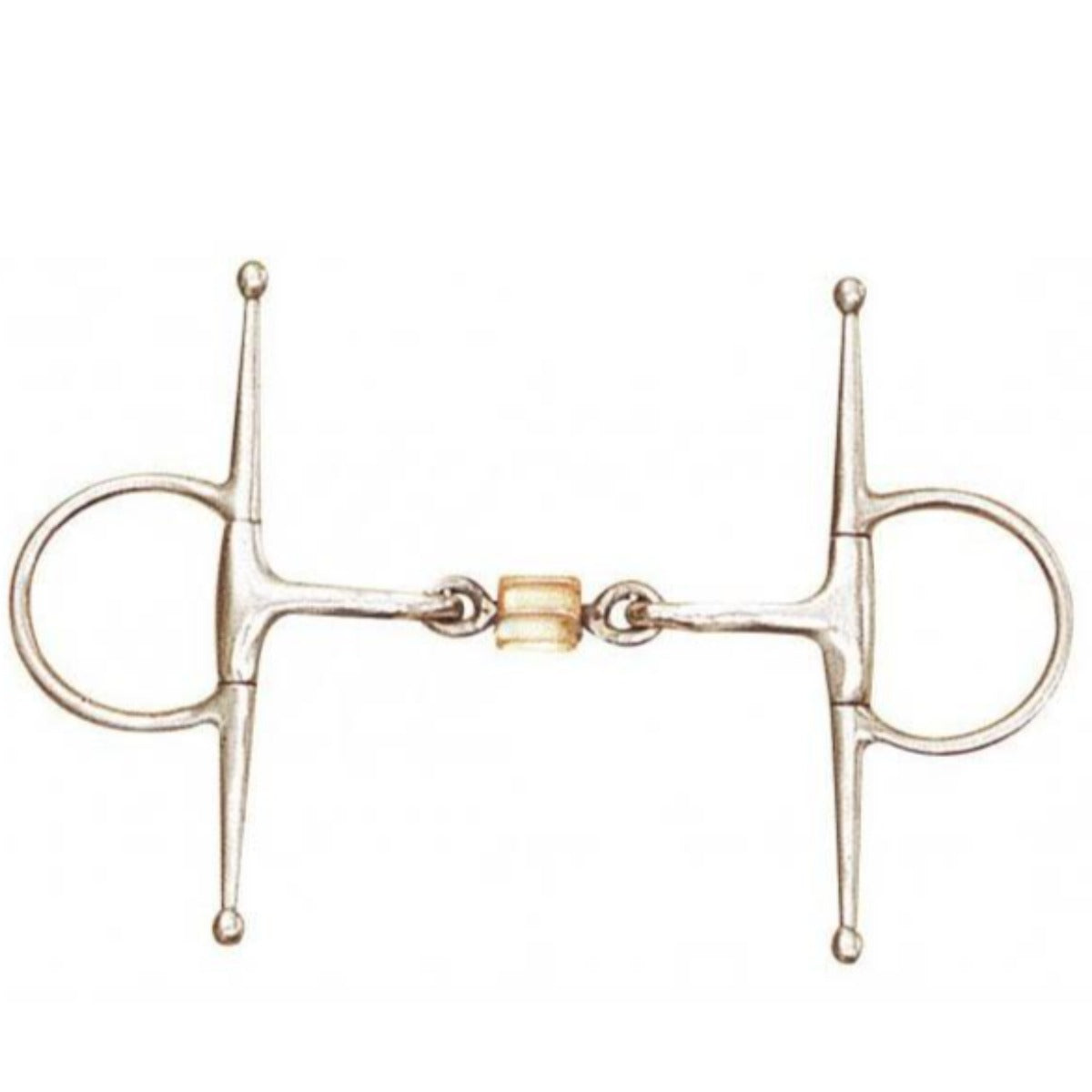 Centaur Stainless Steel Full Cheek Snaffle Bit with Copper Mouth