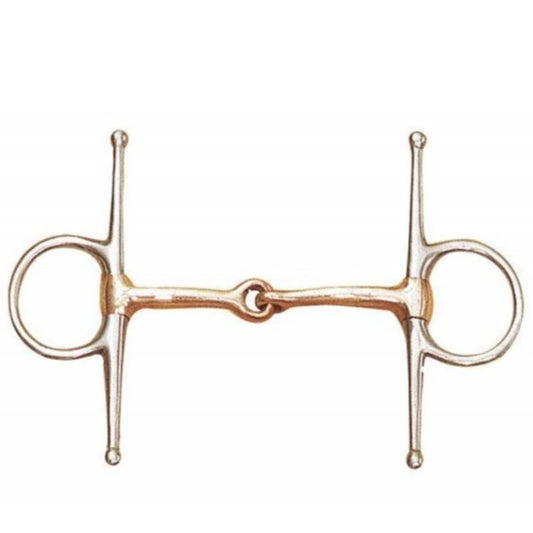 Centaur Stainless Steel Medium Weight Copper Mouth Full Cheek Snaffle Bit