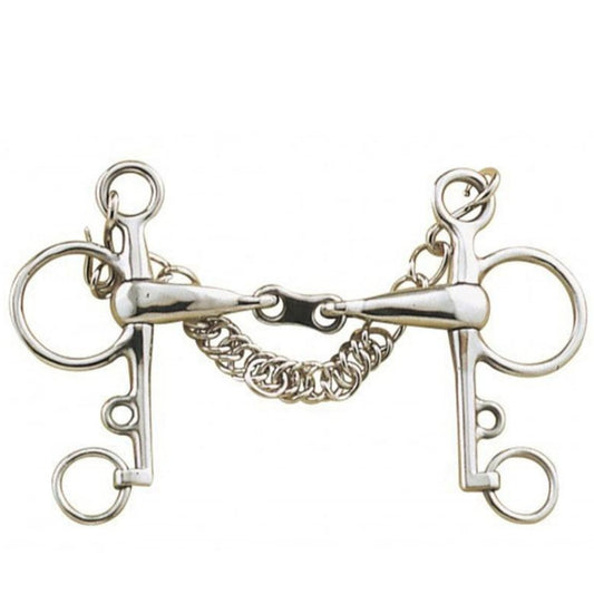 Centaur French Mouth Pelham Bit with chain