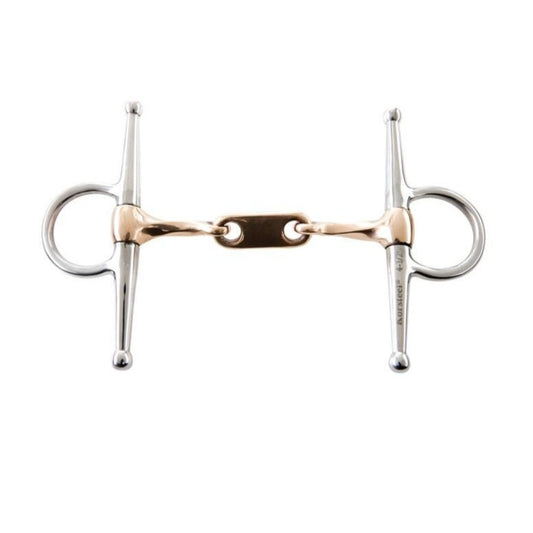 Korsteel Stainless Steel Twisted Copper Mouth Dr Bristol Full Cheek Snaffle Bit