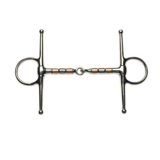 Korsteel Copper and Steel Roller Mouth Full Cheek Snaffle Bit