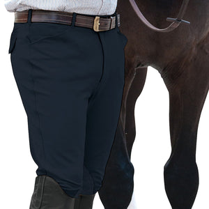 Ovation Men's EuroWeave Front Zip 4-Pocket Knee Patch Breeches