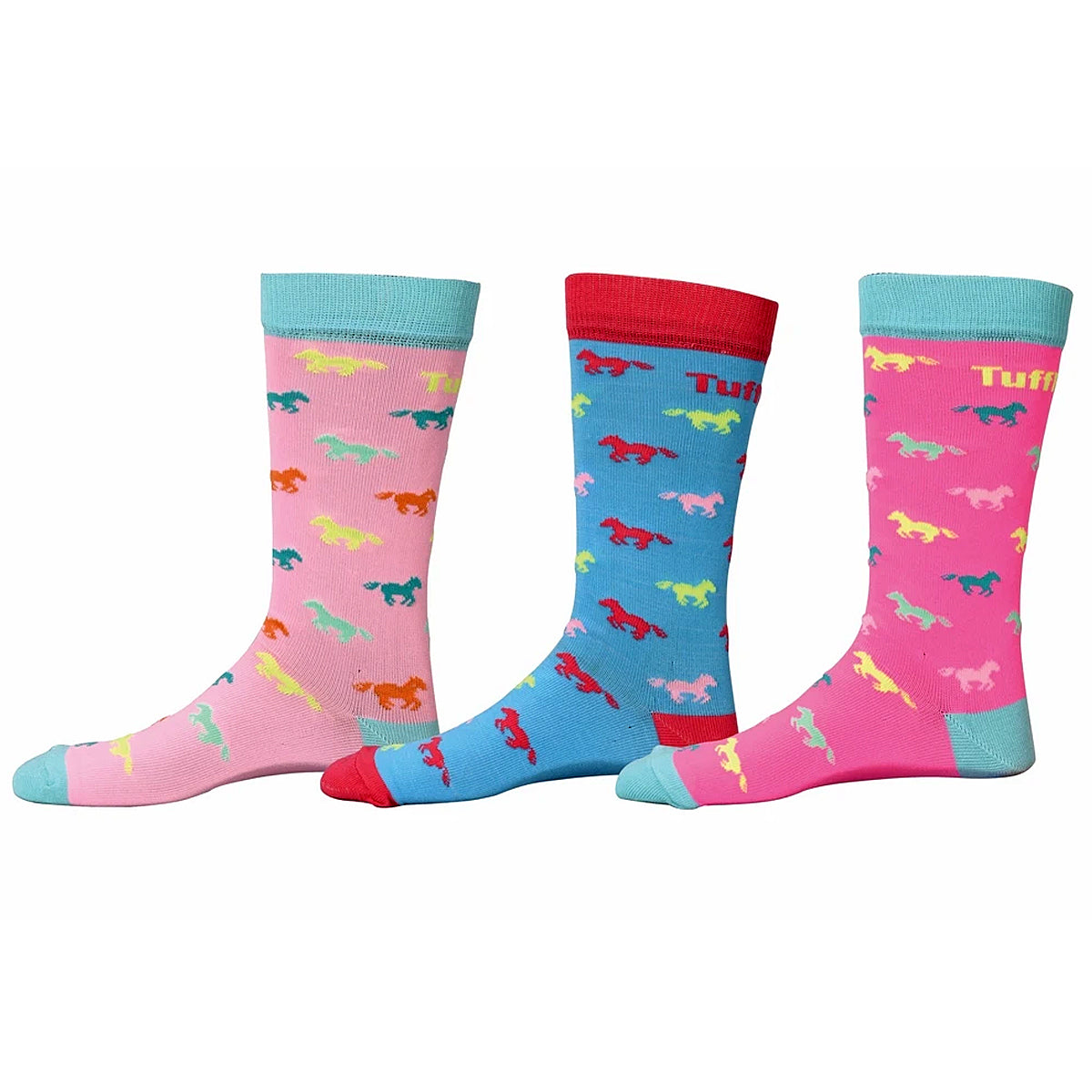 TuffRider Neon Pony Kids Socks 3 Pack