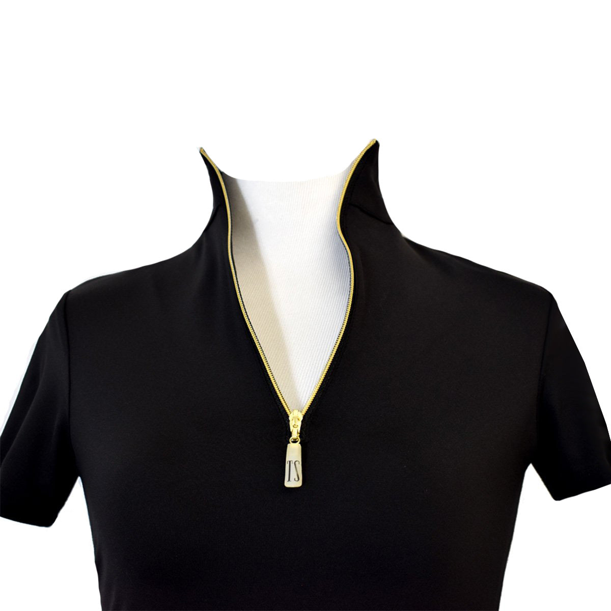 Tailored Sportsman Ladies Icefil Short Sleeve Sun Shirts - Gold Zipper